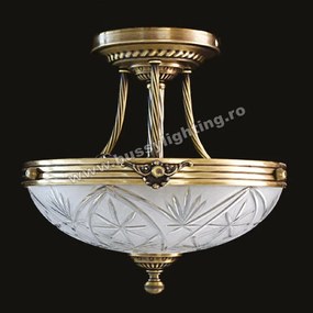 Lustra Dakar cu Diam 33 cm, Desing Clasic, Finisaj Bronz Antic - Bussy Lighting 3087-52-01K