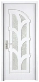 Usa Interior din MDF Novo Doors ND308, Cadru din Lemn Masiv, Geam Sablat, KIT COMPLET, Toc , Manere si balamale incluse (Culoare: Nuc, Dimensiune: 60