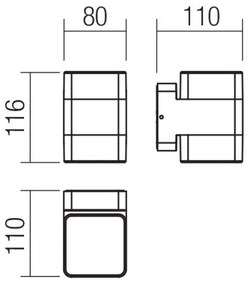 Aplică LED de exterior TOK LED/14,8W/230V IP44 antracit Redo 90492
