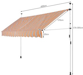 Deuba Copertina portocaliu-albastru - 400cm
