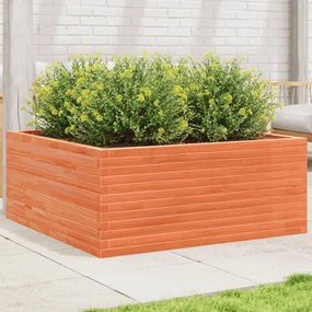 vidaXL Jardinieră grădină, maro ceruit, 110x110x46 cm, lemn masiv pin
