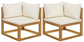 vidaXL Canapele colț modulare, 2 buc., cu perne, lemn masiv acacia