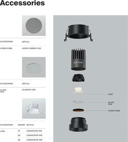 Spot incastrabil LED Dip negru 3000K 10W