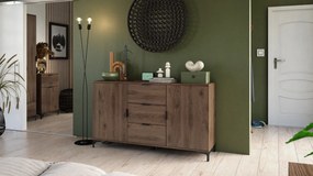 Mazzoni Vitrină LANA W-50 Nuc Elegant - DULAP CU O UȘĂ CU SERTAR