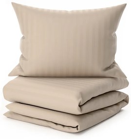 Lenjerie de pat din microfibra JASMINE PURE cappuccino - dunga 2 cm Dimensiune lenjerie de pat: 70 x 90 cm | 140 x 200 cm