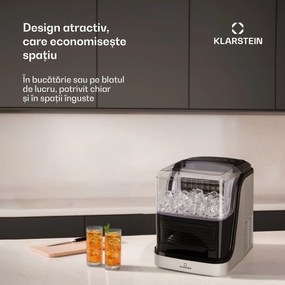 Klarstein KRISTALL, aparat de produs gheață, 2 dimensiuni ale cuburilor de gheață, recipient pentru apă 2,5 L