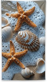 Prosop de plaja cu uscare rapida SEA STARS colorat 70 x 140 cm, 100% microfibra