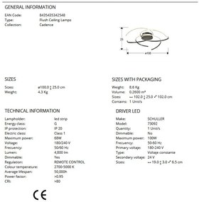 Lustra LED aplicata cu telecomanda Cadence