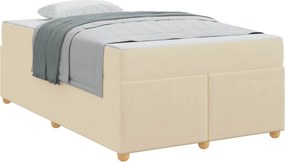 vidaXL Cadru de pat cu saltea Crem 120 x 200 cm țesătură