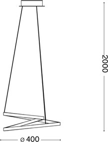 Ideal Lux - Lustra LED suspendată pe cablu OZ LED/38W/230V, Ø 40 cm, CRI 90, auriu