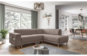 Colțar maro extensibil/cu spațiu de depozitare (cu colț pe partea dreaptă/în formă de ”L”) Classy Sophie – Miuform