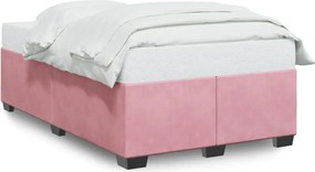 vidaXL Cadru de pat fără saltea roz 120x190 cm catifea