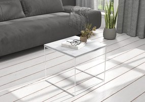 Masuta de cafea, 50x50 cm, ADRK Furniture (Culoare: Alb / Negru)