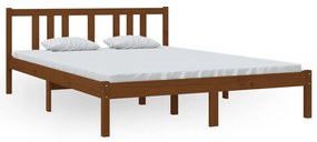 814887 vidaXL Cadru de pat, maro miere, 140x200 cm, lemn masiv de pin