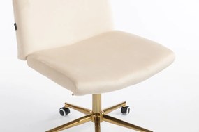HR150K Scaun Crem din Catifea cu Bază Aurie