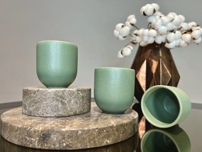 Pahar Ceramica Senso Novum (Verde Menta Pudrat-Mat, 250ml) Gresie Glazurata Manual