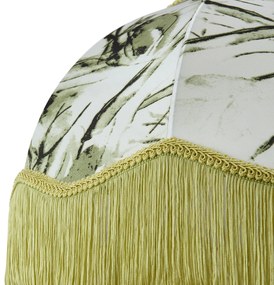 Abajur din material textil cu design cu frunze și interior alb 45/15/21,5 - Heritage