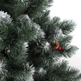 Brad de Crăciun de lux de brad decorat cu rowan și conuri de pin 220 cm