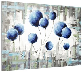 Tablou abstract - balonașe albastre (70x50 cm), în 40 de alte dimensiuni noi