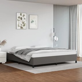 347273 vidaXL Cadru de pat, gri, 200x200 cm, piele ecologică