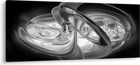 Tablou cu abstracțiune modernă în gri (120x50 cm)