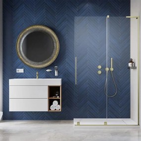 Paravan de dus tip Walk-in Radaway Furo SL auriu periat-transparent 110 cm sticla securizata 8 mm dreapta