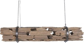 Lustră suspendată din rădăcină de tec reciclat și metal, maro, cu 3 brațe, finisaj natural, 33 x 180 x 33 cm, „Noyon”