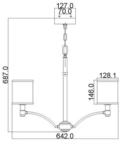 Lustră pe lanț PROSPECT Feiss FE-PROSPECT-PARK5 PARK 5xE27/60W/230V
