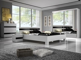 Comoda din pal cu 2 sertare LUCCA 4S WHITE 90x90x43 cm
