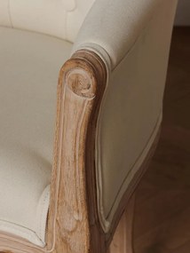 Fotoliu shabby chic, crem, din stofa, Valbonne