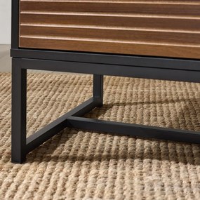NON18 - Set 2x Noptiere cu 2 sertare si Fronturi riflate - Negru - Maro