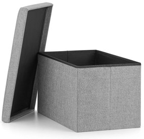 Taburet pliabil gri FURELA XL 60 x 38 x 38 cm