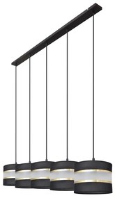 Lustră pe cablu HELEN 5xE27/15W/230V neagră/aurie