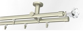Galerie dubla PRINDERE TAVAN suport universal TEAVA PROFIL -CRYSTAL /19 -CROM MAT (Alege marime: 400 cm)
