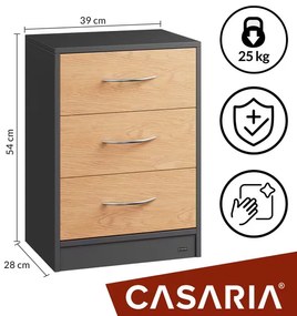 Deuba Set 2 noptiere Eloise 54x39x28 cm - lemn/gri