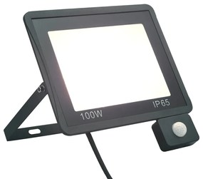 Proiector LED cu senzor, 100 W, alb rece 100 w, Alb rece, 1, 100 w
