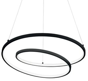 Lustra LED suspendata design modern circular OZ SP D60 ON-OFF NERO