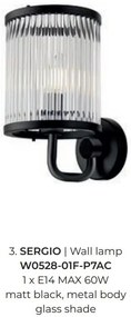Aplica de perete eleganta design modern SERGIO negru mat