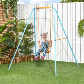 Leagan pentru Copii 3-8 Ani Outsunny, Otel si PE, Albastru si Portocaliu 163x145x181 cm| Aosom RO | Aosom Romania