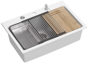 Chiuveta din granit MARC 110 WORKSTATION alb