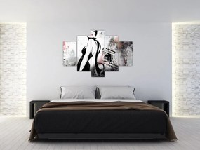 Tablou - Doamna și Turnul Eiffel (150x105 cm)