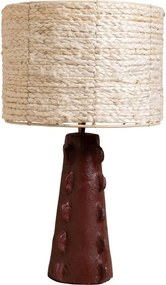 Lampă de masă burgundy cu abajur din canepa, "Yucatan"
