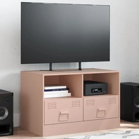 Comoda TV, roz, 67x39x44 cm, otel