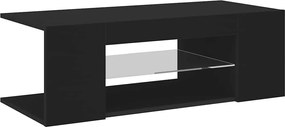 vidaXL Comodă TV cu lumini LED, negru, 90x39x30 cm