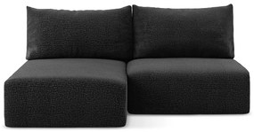 Colțar negru extensibil/cu spațiu de depozitare (cu colț pe partea stângă) Kalena – Makamii