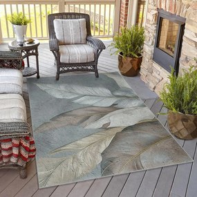 Covor tip traversă verde/gri lavabil 80x200 cm Dusty Leaves – Mila Home