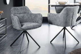 Set de 2 scaune pivotante Verona, gri inchis