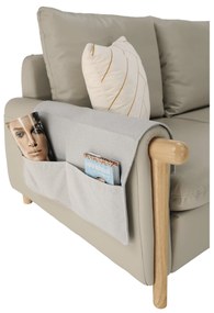 Canapea complet tapiţată cu 4 locuri, piele / piele ecologică gri deschis, LINSY