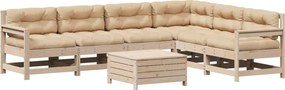 vidaXL Set mobilier de grădină cu perne, 7 piese, lemn masiv de pin