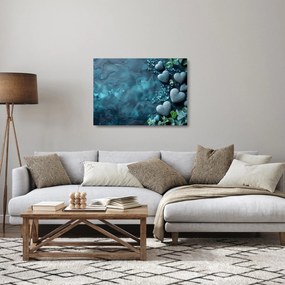 Tablou pe sticlă - Pietre în formă de inimă (70x50 cm)